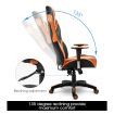 Ergonomic High Back Gaming Racing Chair PU Leather Computer Sport Race Seat - Orange & Black