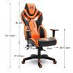 Ergonomic High Back Gaming Racing Chair PU Leather Computer Sport Race Seat - Orange & Black