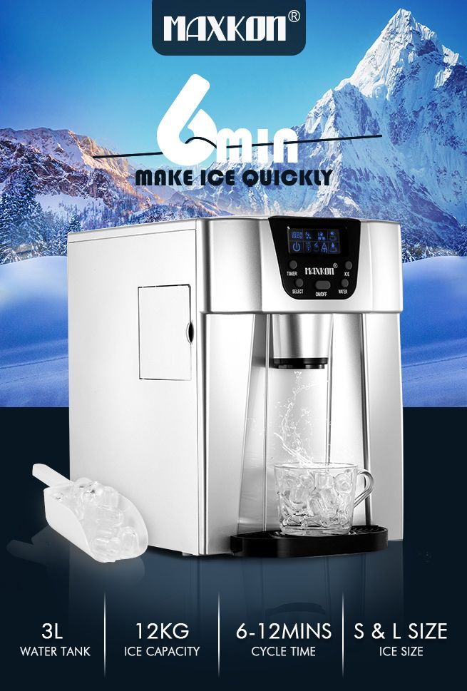 Maxkon 3L Portable Bullet Ice Maker Machine Water Dispenser Home