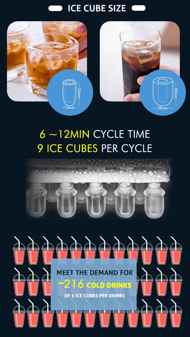 Maxkon 3L Portable Bullet Ice Maker Machine Water Dispenser Home