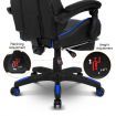 PU Office Computer Chair Ergonomic Gaming Sport Race Chair w/Footrest - Blue & Black