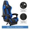 PU Office Computer Chair Ergonomic Gaming Sport Race Chair w/Footrest - Blue & Black