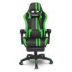 PU Office Computer Chair Ergonomic Gaming Sport Race Chair w/Footrest - Green & Black