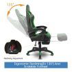 PU Office Computer Chair Ergonomic Gaming Sport Race Chair w/Footrest - Green & Black