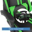 PU Office Computer Chair Ergonomic Gaming Sport Race Chair w/Footrest - Green & Black