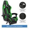 PU Office Computer Chair Ergonomic Gaming Sport Race Chair w/Footrest - Green & Black