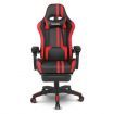 PU Office Computer Chair Ergonomic Gaming Sport Race Chair w/Footrest - Red & Black