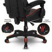 PU Office Computer Chair Ergonomic Gaming Sport Race Chair w/Footrest - Red & Black