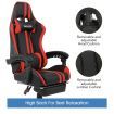 PU Office Computer Chair Ergonomic Gaming Sport Race Chair w/Footrest - Red & Black