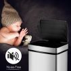 60L Motion Sensor Bin Automatic Touchless Stainless Steel Kitchen Waste Rubbish Trash Can - Silver