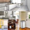 60L Motion Sensor Bin Automatic Touchless Stainless Steel Kitchen Waste Rubbish Trash Can - Silver