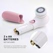 Face and Body Skin Cleansing Brush System with 3 Detachable Brush Heads and Handle