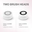 Face and Body Skin Cleansing Brush System with 3 Detachable Brush Heads and Handle
