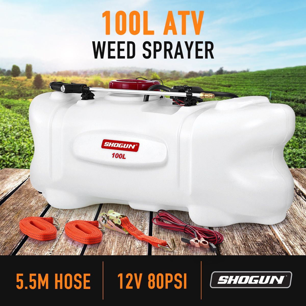 NEW 100L ATV WEED SPRAYER 12V PUMP TANK CHEMICAL GARDEN FARM WATER SPRAYING