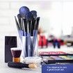 Bonfille Essential Makeup Brushes 7 Pieces Set Foundation Blending Blush Concealer Eye Shadow Lip Face Contour Brush Kit,Blue