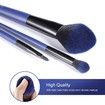 Bonfille Essential Makeup Brushes 7 Pieces Set Foundation Blending Blush Concealer Eye Shadow Lip Face Contour Brush Kit,Blue