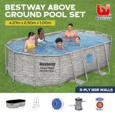 Bestway Steel Frame Above Ground Swimming Pool Filter Pump 4.27 x 2.5 x 1M