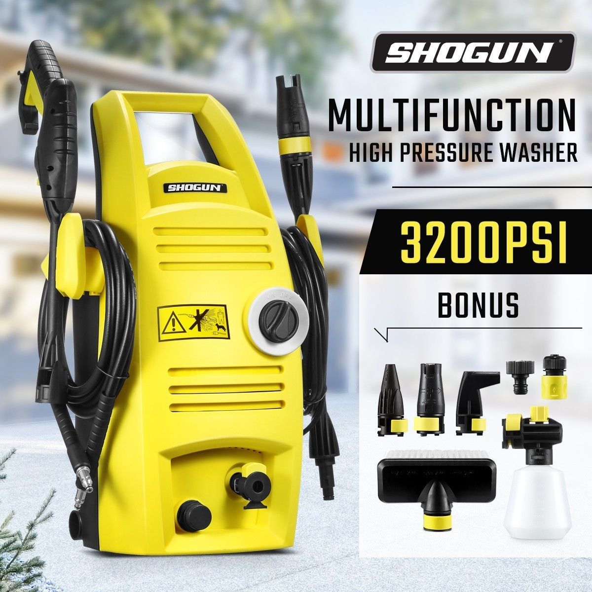 3200PSI Pressure Washer Electric 7.6LPM High Pressure Cleaner Water Pump Hose