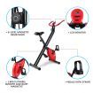 Genki Folding Exercise Bike Magnetic Upright X-Bike Bicycle Cycling Home Gym Trainer w/ Pluse