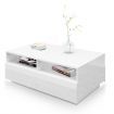 Modern Coffee Table 4 Drawer Storage Shelf High Gloss Furniture Wood White