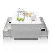 Modern Coffee Table 4 Drawer Storage Shelf High Gloss Furniture Wood White