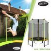 Genki 55" Trampoline Mini Rebounder Jumping Gym Equipment Home Outdoor Fitness Kids Exericise with Safety Enclosure Net