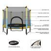 Genki Trampoline Rebounder Jumping Gym Equipment Home Outdoor Fitness Kids Exericise with Safety Enclosure Net 60"
