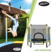 Genki Trampoline Rebounder Jumping Gym Equipment Home Outdoor Fitness Kids Exericise with Safety Enclosure Net 60"
