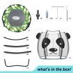 Genki 55" Trampoline Rebounder Jumping Gym Equipment Home Outdoor Fitness Kids Exericise with Safety Enclosure Net Panda Shape