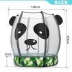 Genki 55" Trampoline Rebounder Jumping Gym Equipment Home Outdoor Fitness Kids Exericise with Safety Enclosure Net Panda Shape