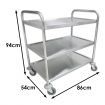 3-Tier Stainless Steel Kitchen Trolley