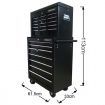 Shogun Mechanic Tool Box on Trolley with 16 Drawers, Side Handles and 4 Castors - Black
