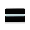 Bedside Table 2-Drawer Side Nightstand High Gloss Modern Bedroom Cabinet - Black