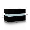 Bedside Table 2-Drawer Side Nightstand High Gloss Modern Bedroom Cabinet - Black