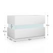 Bedside Table 2-Drawer Side Nightstand High Gloss Modern Bedroom Cabinet - White