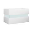 Bedside Table 2-Drawer Side Nightstand High Gloss Modern Bedroom Cabinet - White