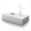 Modern Coffee Table 4-Drawer Side Table High Gloss Living Room Furniture - White
