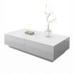 Modern Coffee Table 4-Drawer Side Table High Gloss Living Room Furniture - White