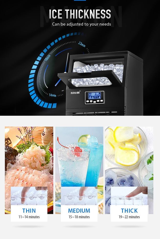 Maxkon 38kg Commercial Ice Cube Maker Machine Home Benchtop Countertop Fast Freezer