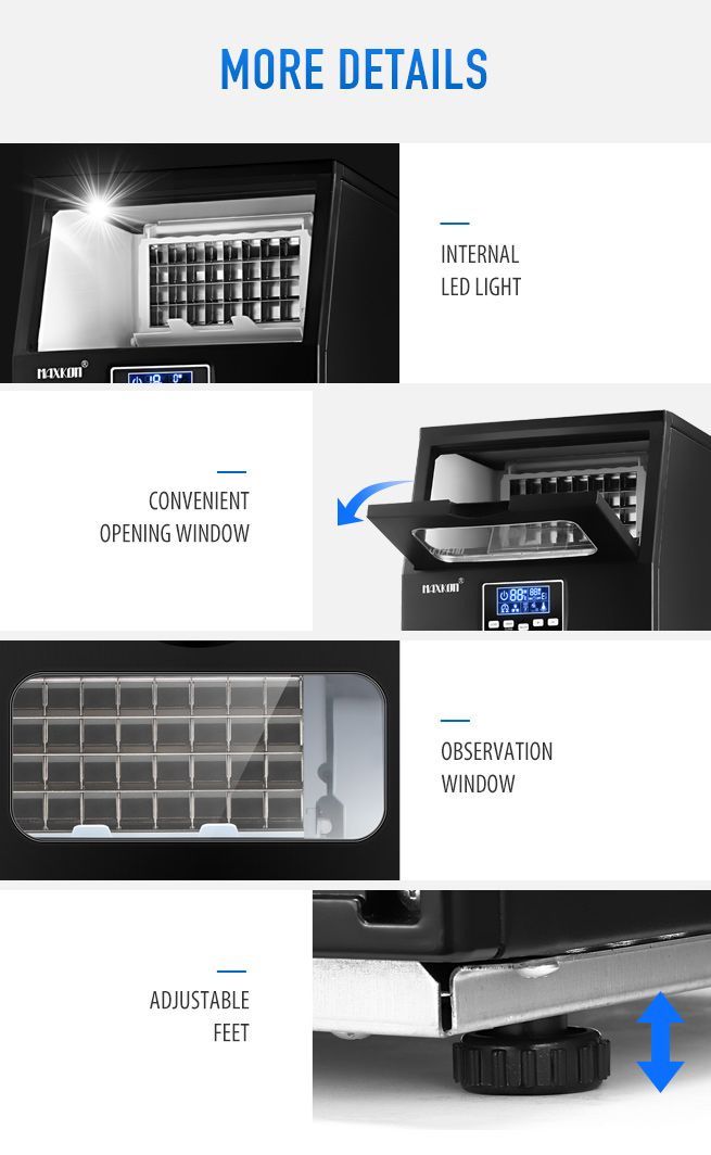 Maxkon 30kg Commercial Ice Cube Maker Machine Home Benchtop Countertop