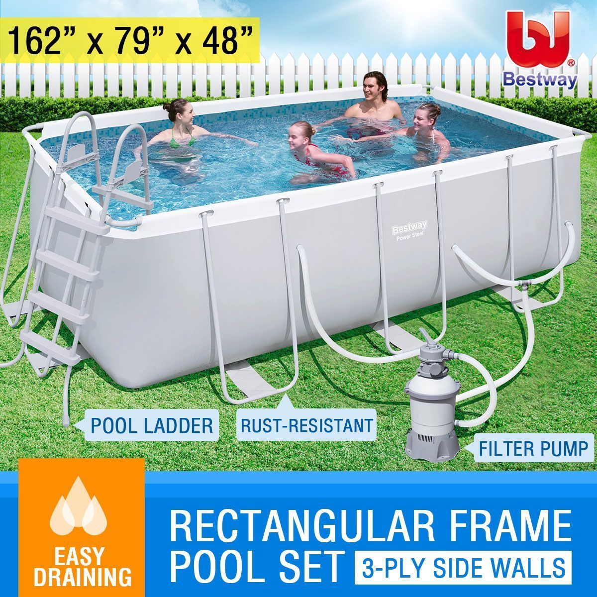 Bestway Above Ground Rectangular Swimming Pool