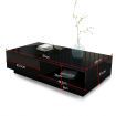 Modern Coffee Table Storage Drawer Shelf Cabinet High Gloss Wood Furniture - Black