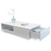 Modern Coffee Table Storage Drawer Shelf Cabinet High Gloss Wood Furniture - White