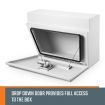 New Pair of Steel Under Tray Tool Boxes Truck Bed Box Underbody Toolbox Organizers - White