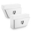 New Pair of Steel Under Tray Tool Boxes Truck Bed Box Underbody Toolbox Organizers - White