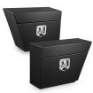 New Pair of Steel Under Tray Tool Boxes Truck Bed Box Underbody Toolbox Organizers - Black
