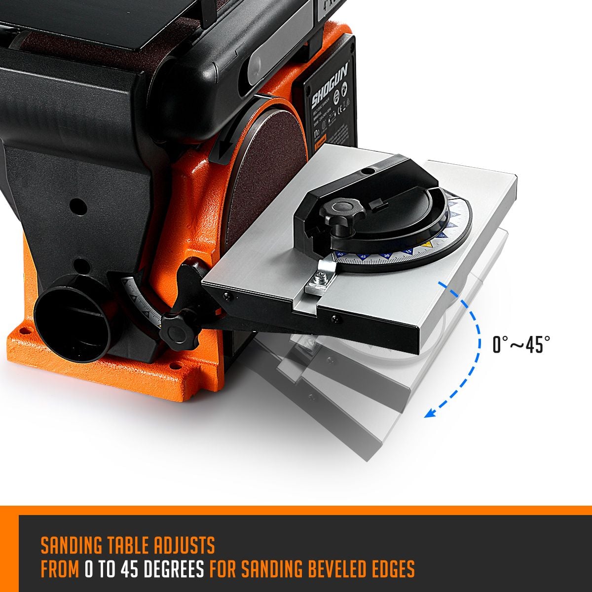 SHOGUN 500W Belt Disc Sander Power Tool Linisher Machine Grinder Bench Sanding 4x36 Belt 6 Disc