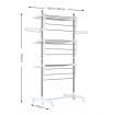 New Foldable Clothes Airer Drying Rack Indoor Outdoor Laundry Hanger W/ 6 Wheels