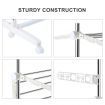 New Foldable Clothes Airer Drying Rack Indoor Outdoor Laundry Hanger W/ 6 Wheels