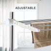 New Foldable Clothes Airer Drying Rack Indoor Outdoor Laundry Hanger W/ 6 Wheels